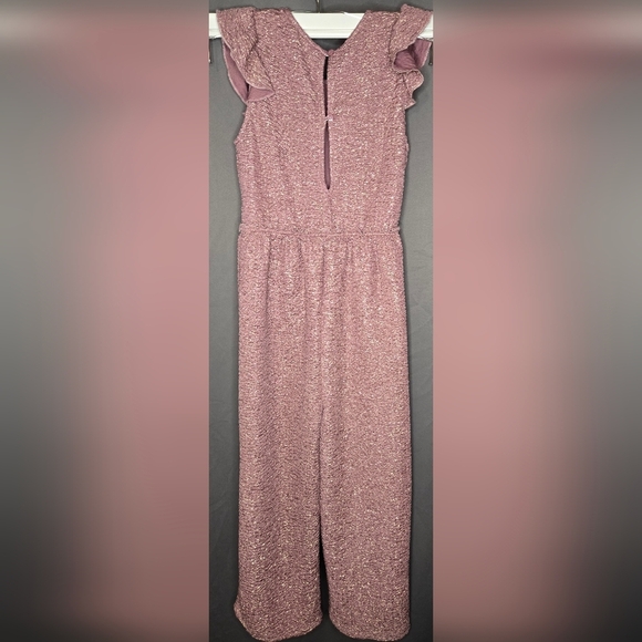 Nanette Kids Ruffle Sleeve Glitter Knit Jumpsuit - Size 7/8 - Picture 2 of 3